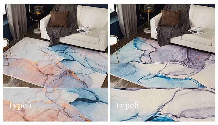 水彩画模様をモチーフに、織りで表現したカーペット