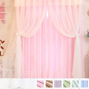 三層レースのふわふわ姫系カーテン