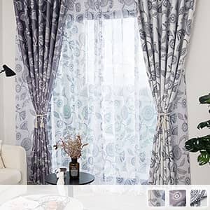 神秘感がある模様のレース付きセットカーテン