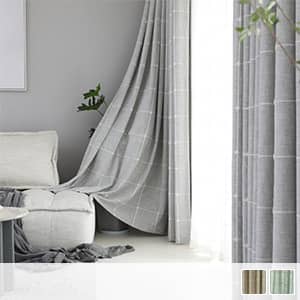 シンプルで北欧テイストのチェック柄ドレープカーテン