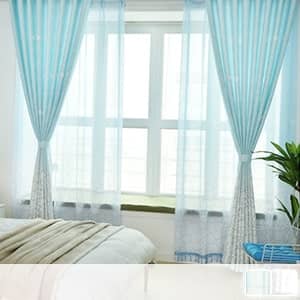 花柄のグラデーションレースカーテン