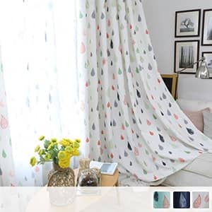 カラフルな雫模様のドレープカーテン