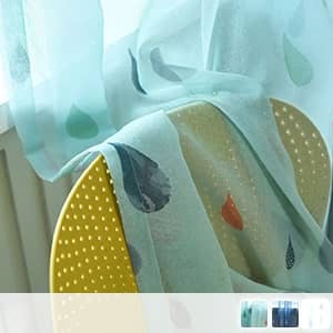 カラフルな雫模様のレースカーテン