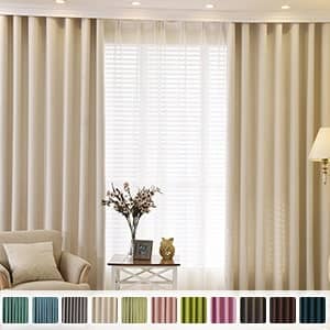 無地レース付きセット遮光カーテン