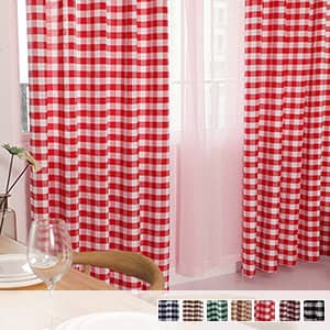 カントリー風のタータンチェック柄ドレープカーテン