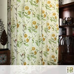 アンティーク調のひまわり柄ドレープカーテン