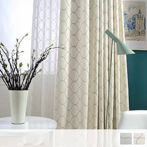 北欧風幾何柄ドレープカーテン,2色あり