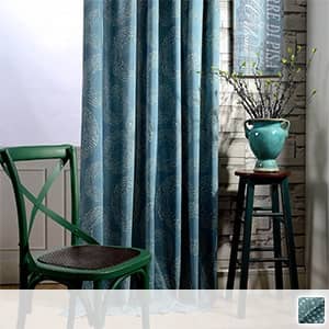 藍染めの和風ドレープカーテン