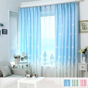 可愛いお城柄のドレープカーテン