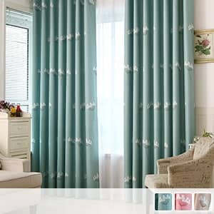 可愛いタンポポ柄のドレープカーテン