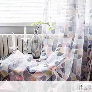 幾何柄レースカーテン