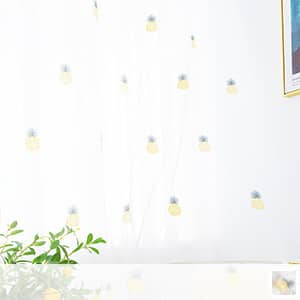 可愛いパイナップルを刺繍されたレースカーテン