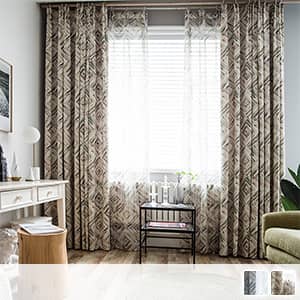 モダンな水彩風の幾何柄レース付きセット