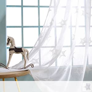 星柄刺繍レースカーテン