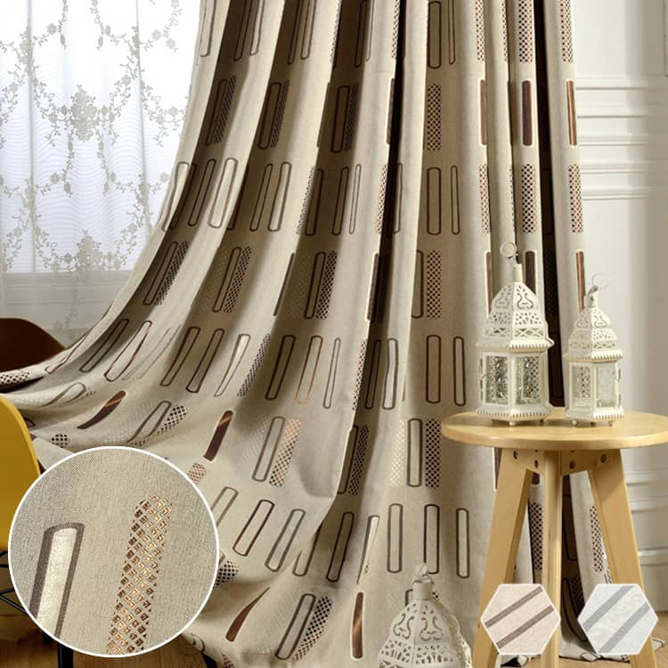 幾何柄がシンプルでのカーテン