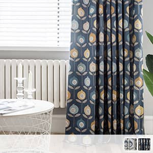 ポップでカラフルな花模様ドレープカーテン