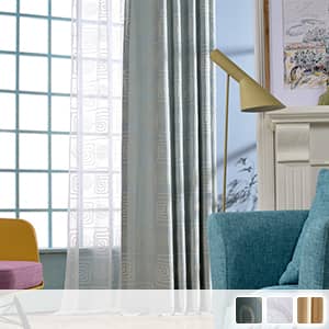 和風な雲紋刺繍のセットカーテン