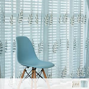 ゆらゆらむぎモチーフの刺繍のレースカーテン