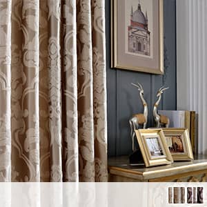 上品で伝統的なダマスク柄のドレープカーテン