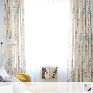 リーフモチーフのデザインしたドレープカーテン