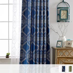 民族風の神秘感がある模様セットカーテン