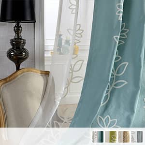 艶かしい蓮の花モチーフのセットカーテン