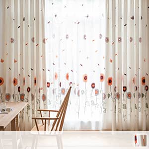 レース付きセット、可愛いひまわり刺繍