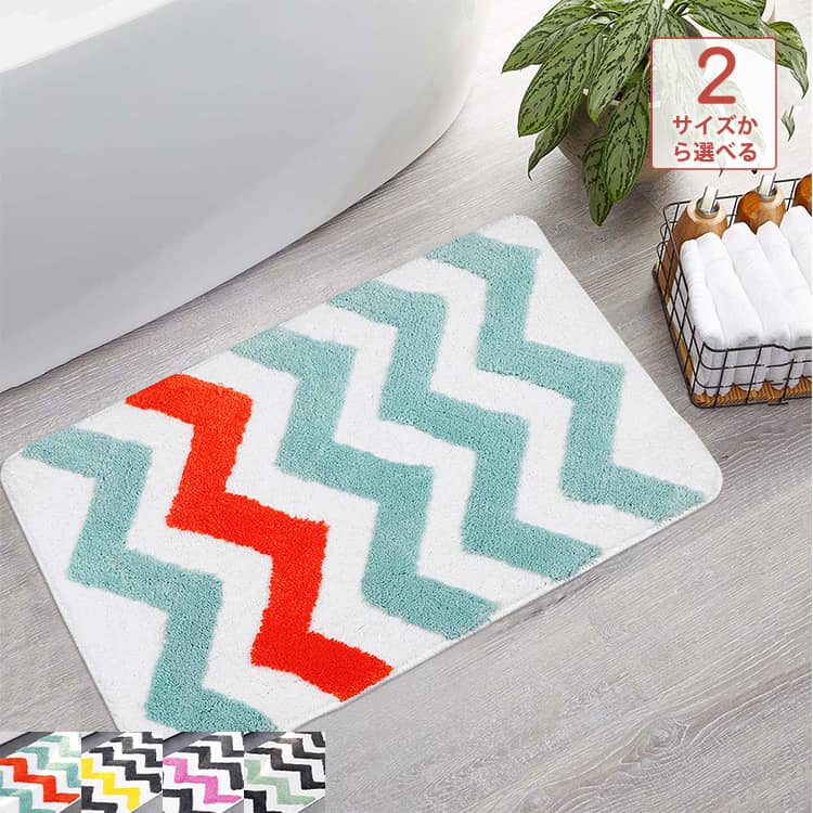 バス・玄関マット、ストライプ柄