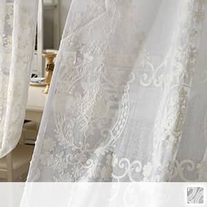 巧みが凝っている花の刺繍レースカーテン