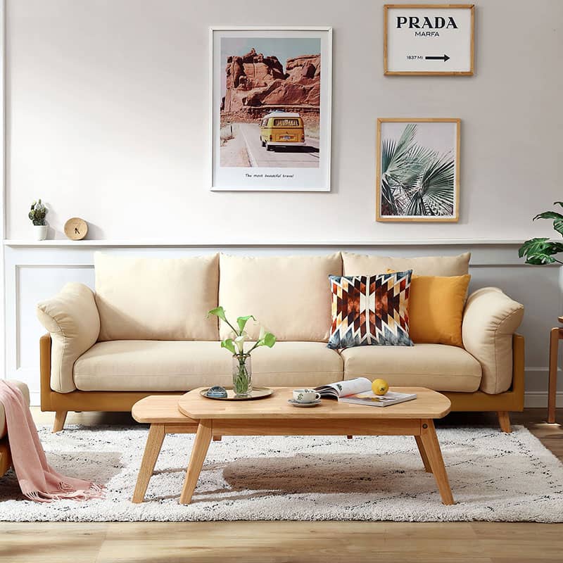 3人掛けファブリックソファー