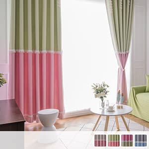 バランスよく継ぎ合わせたロマンな雰囲気の姫系カーテン