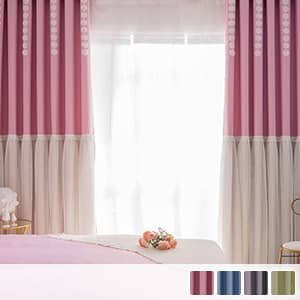 バランスよく継ぎ合わせたロマンな雰囲気の姫系カーテン