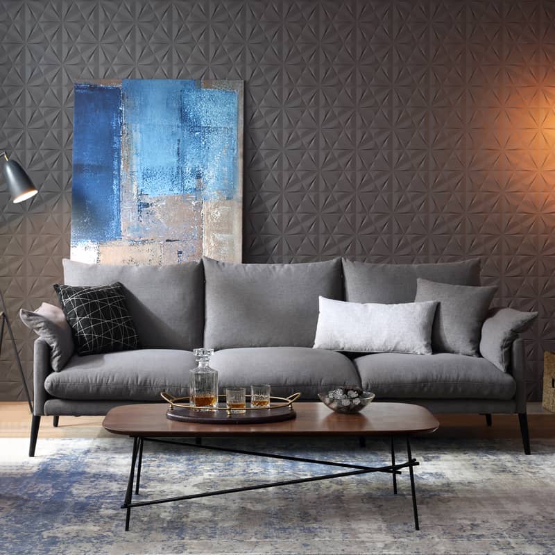 北欧テイストのファブリックソファ