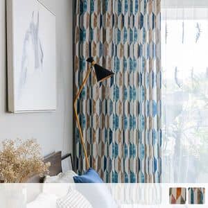 北欧テイストの幾何柄ドレープカーテン