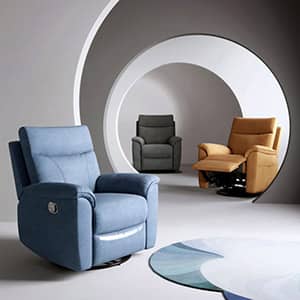 360°回転できるリクライニングソファ