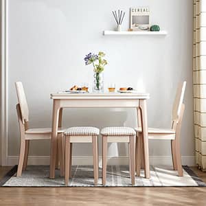 韓国風スタイリッシュな折りたたみダイニングテーブル&チェアセット