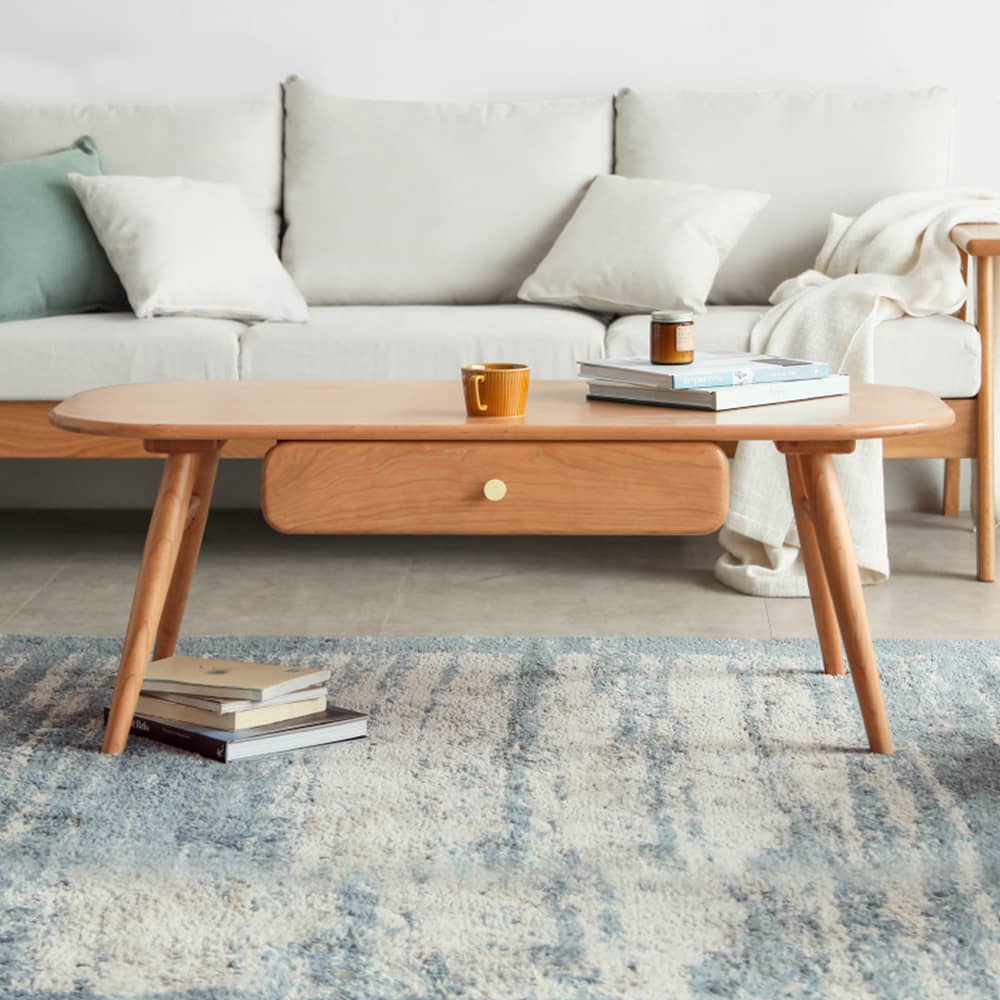 柔らかな印象のリビングテーブル