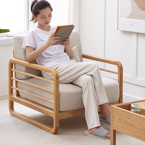 ユニークなデザインの1人掛けソファ