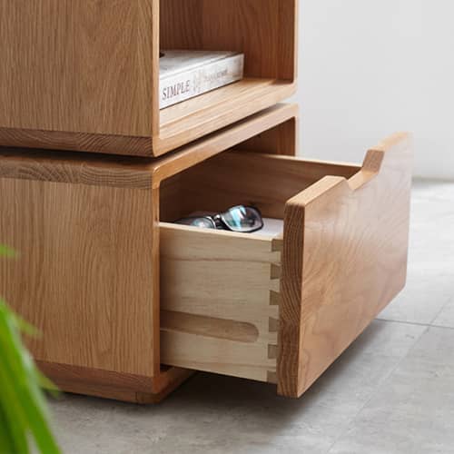 横幅40】サイドテーブル 引き出し付き オープン収納