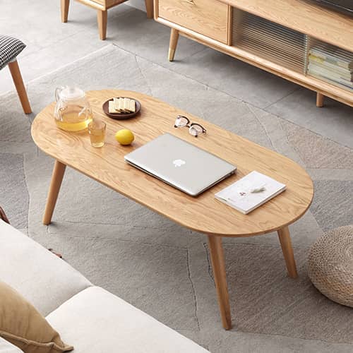 お部屋が際立つ美しい木目調のセンターテーブル