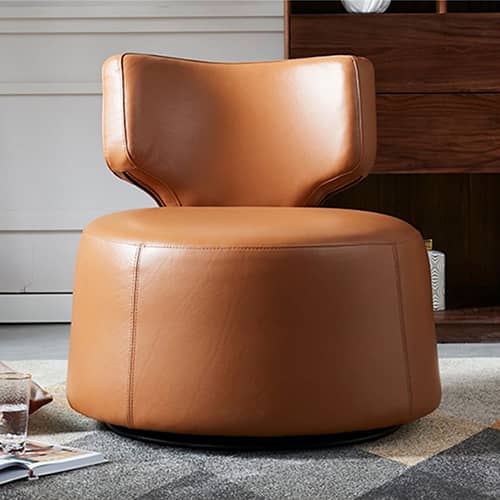 可愛いデザイン360°回転自由の本革ソファ