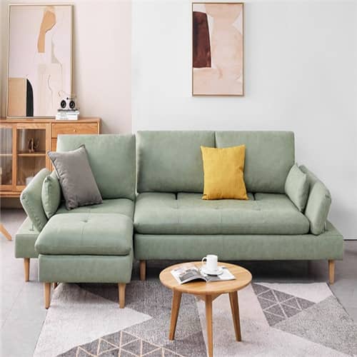 お好みに合わせて微妙な角度を調整できる3人掛けソファ