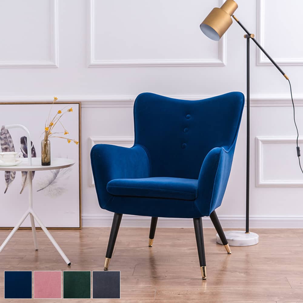 リビングで上品な手触りと光沢感を実現する一人掛けソファ