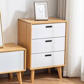 ナチュラルな竹集成材ナイトテーブル