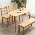 ナチュラルな竹集成材ダイニングテーブル、椅子、ベンチ