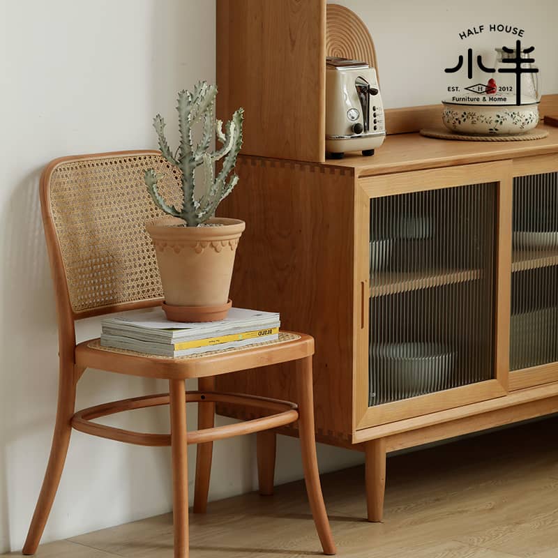 ラタンチェア No811Chair 椅子 チェア ケヤキ材 ラタンの背もたれと座面