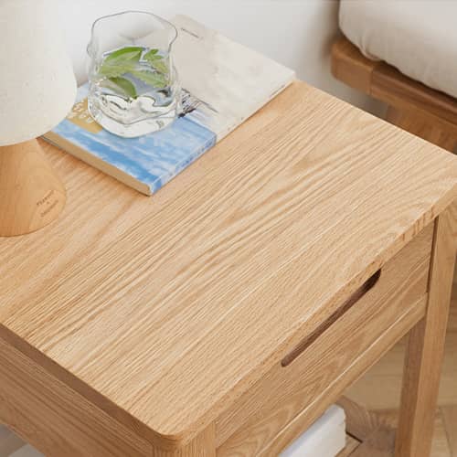 幅40]ナイトテーブル サイドテーブル オーク材 木製 無垢材