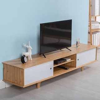 ナチュラルな竹集成材ローボード