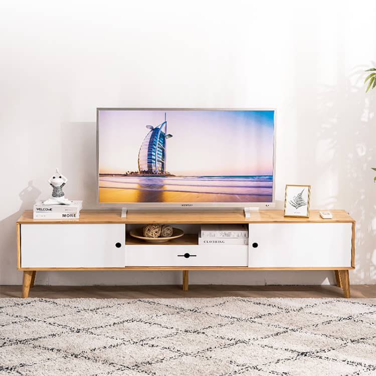 ナチュラルな竹集成材ローボード