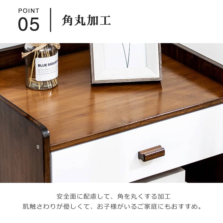 竹製サイドテーブル ナイトテーブル 引き出し付き